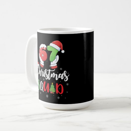 Funny 67 Six Seven Brianrot Christmas Squad Kaffeetasse (Vorderseite Links)
