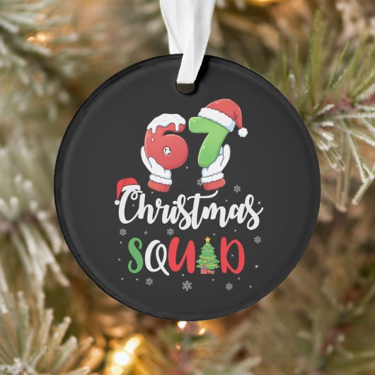 Funny 67 Six Seven Brianrot Christmas Squad Ornament (Baum)