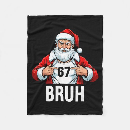 Funny 67 Six Seven Bruh Meme Christmas Santa Men W Fleecedecke (Vorderseite)