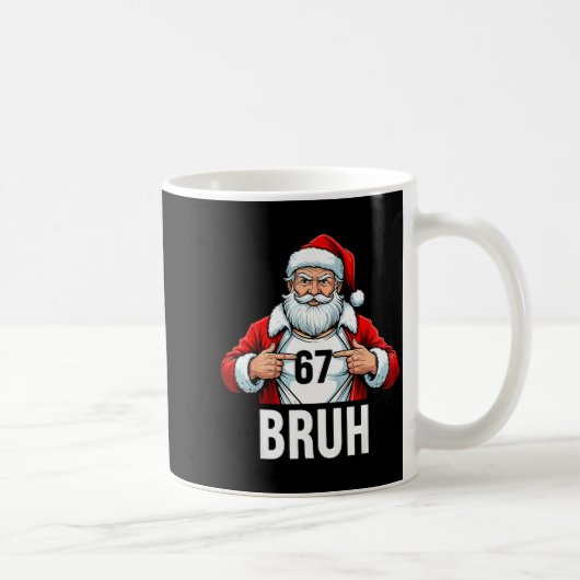 Funny 67 Six Seven Bruh Meme Christmas Santa Men W Kaffeetasse (Rechts)