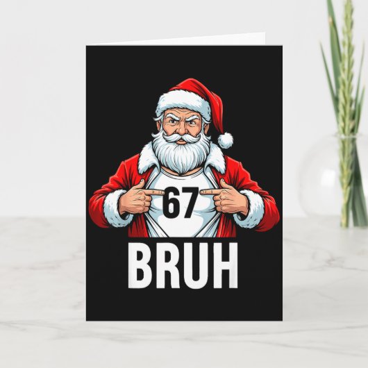 Funny 67 Six Seven Bruh Meme Christmas Santa Men W Karte (Vorderseite)