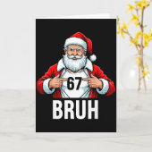 Funny 67 Six Seven Bruh Meme Christmas Santa Men W Karte (Gelbe Blume)
