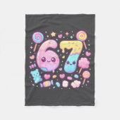Funny 67 Six Seven Candy 6 7 Meme Gen Alpha Kawaii Fleecedecke (Vorderseite)