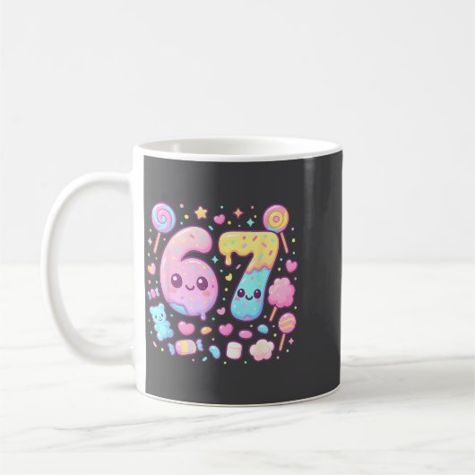 Funny 67 Six Seven Candy 6 7 Meme Gen Alpha Kawaii Kaffeetasse (Links)