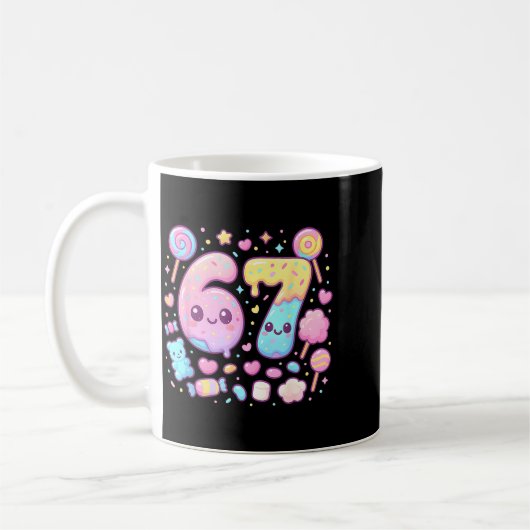 Funny 67 Six Seven Candy 6 7 Meme Gen Alpha Kawaii Kaffeetasse (Links)
