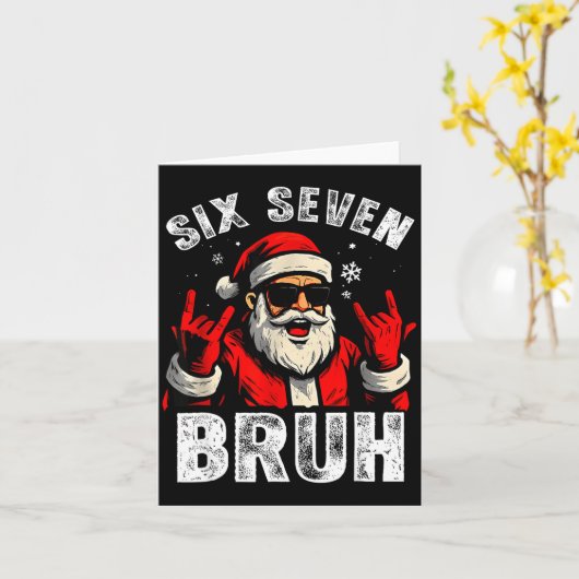 Funny 67 Six Seven Christmas Bruh Santa Kids Boys Karte (Gelbe Blume)