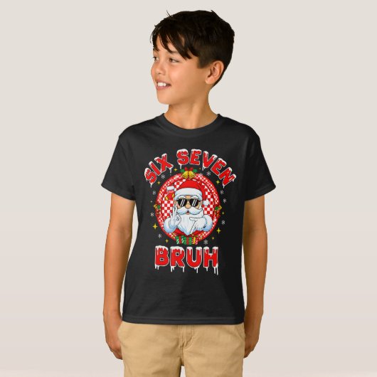 Funny 67 Six Seven Christmas Bruh Santa Kids Boys  T-Shirt (Vorne ganz)