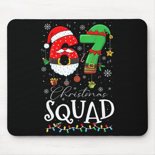 Funny 67 Six Seven Crew Meme Christmas Squad 6 7 S Mousepad (Vorne)