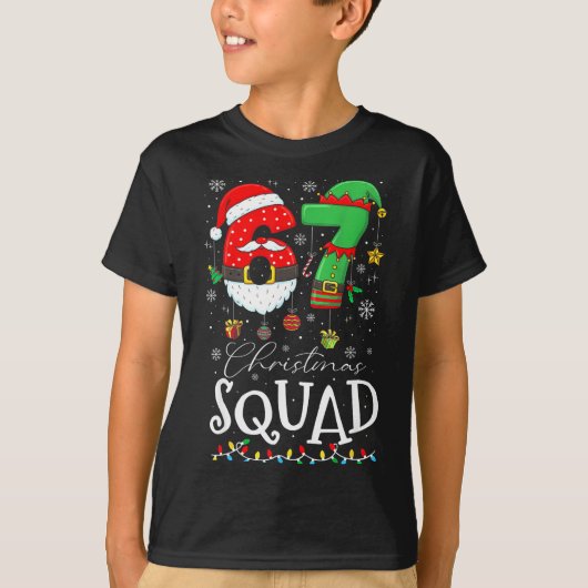 Funny 67 Six Seven Crew Meme Christmas Squad 6 7 S T-Shirt (Vorderseite)