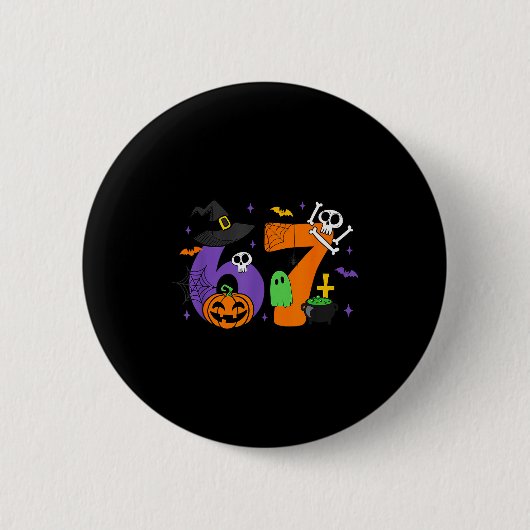 Funny 67 Six Seven Halloween Meme Gen Alpha  Button (Vorderseite)