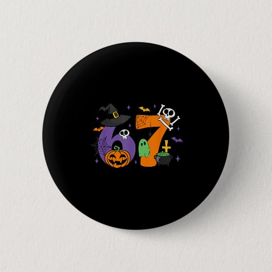 Funny 67 Six Seven Halloween Meme Gen Alpha  Button (Vorderseite)