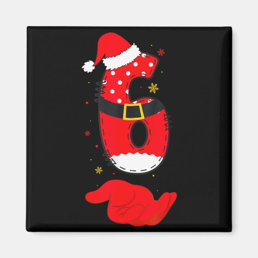 Funny 67 Six Seven Meme 6 7 Christmas Elf Santa Pa Magnet (Vorne)