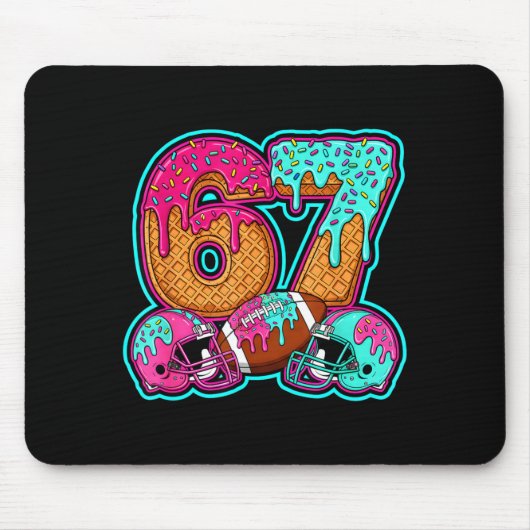 Funny 67 Six Seven Meme American Football Number # Mousepad (Vorne)