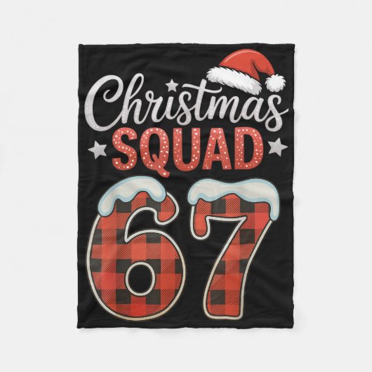 Funny 67 Six Seven Meme Brainrot 67 Christmas Squa Fleecedecke (Vorderseite)