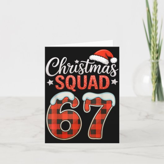 Funny 67 Six Seven Meme Brainrot 67 Christmas Squa Karte (Vorderseite)