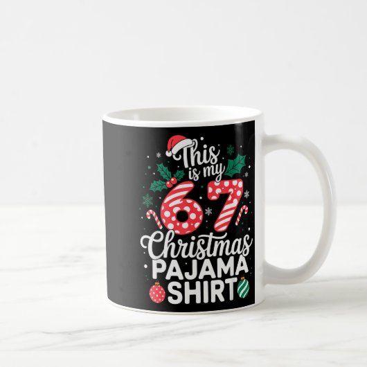 Funny 67 Six Seven Meme Brainrot Cringe Christmas Kaffeetasse (Rechts)