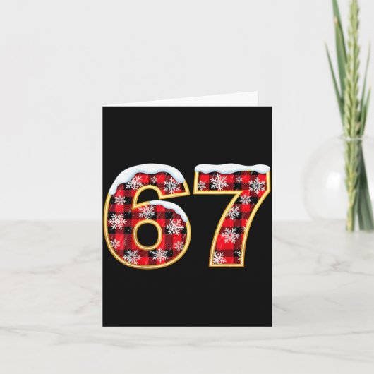 Funny 67 Six Seven Meme Brainrot Cringe Christmas Karte (Vorderseite)