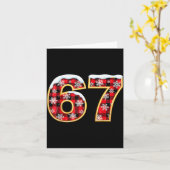 Funny 67 Six Seven Meme Brainrot Cringe Christmas Karte (Gelbe Blume)