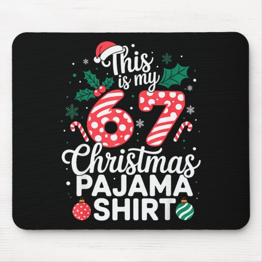Funny 67 Six Seven Meme Brainrot Cringe Christmas Mousepad (Vorne)