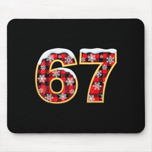 Funny 67 Six Seven Meme Brainrot Cringe Christmas Mousepad (Vorne)