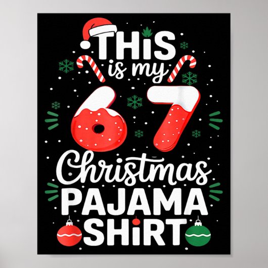 Funny 67 Six Seven Meme Brainrot Cringe Christmas Poster (Vorne)