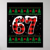 Funny 67 Six Seven Meme Brainrot Cringe Christmas  Poster (Vorne)