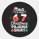 Funny 67 Six Seven Meme Brainrot Cringe Christmas Runder Aufkleber (Vorderseite)