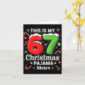 Funny 67 Six Seven Meme Christmas Pajama Shirt Kid Karte (Gelbe Blume)