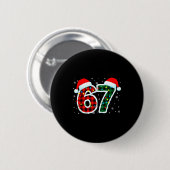 Funny 67 Six Seven Meme Christmas Pajamas Holiday  Button (Vorne & Hinten)
