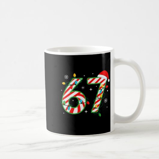 Funny 67 Six Seven Meme Christmas Santa Hat Family Kaffeetasse (Rechts)