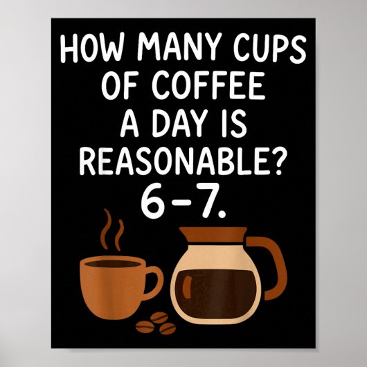 Funny 67 Six Seven Meme Coffee Lover Teacher Poster (Vorne)