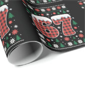 Funny 67 Six Seven Meme Cringe Christmas Red Plaid Geschenkpapier (Rolleneckpunkt)