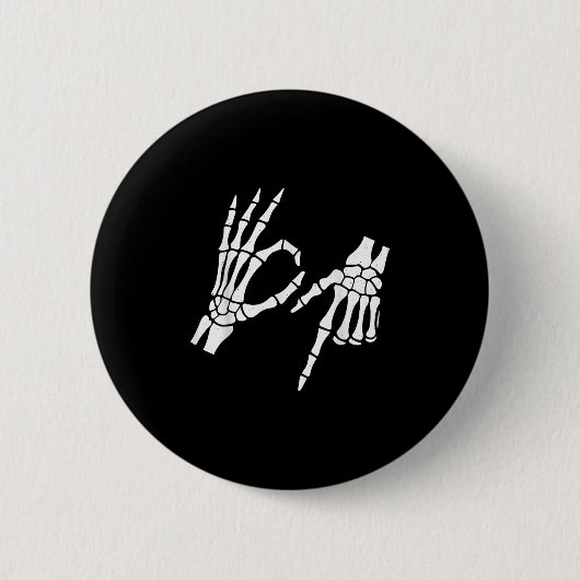Funny 67 Six Seven Meme Halloween Skeleton Hands Button (Vorderseite)