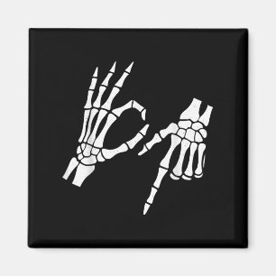 Funny 67 Six Seven Meme Halloween Skeleton Hands Magnet