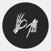 Funny 67 Six Seven Meme Halloween Skeleton Hands Runder Aufkleber (Vorderseite)