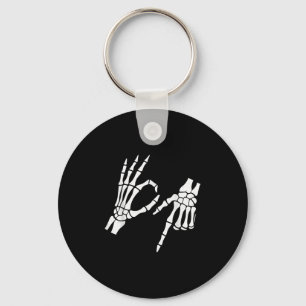 Funny 67 Six Seven Meme Halloween Skeleton Hands Schlüsselanhänger