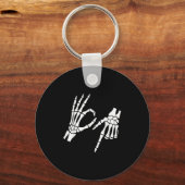 Funny 67 Six Seven Meme Halloween Skeleton Hands Schlüsselanhänger (Vorderseite)