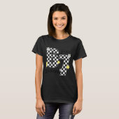 Funny 67 Six Seven Meme Slang 6-7 Checkered Number T-Shirt (Vorne ganz)