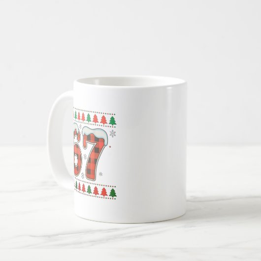 Funny 67 Six Seven Squad Meme Christmas Ugly Sweat Kaffeetasse (Vorderseite Links)