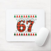 Funny 67 Six Seven Squad Meme Christmas Ugly Sweat Mousepad (Mit Mouse)