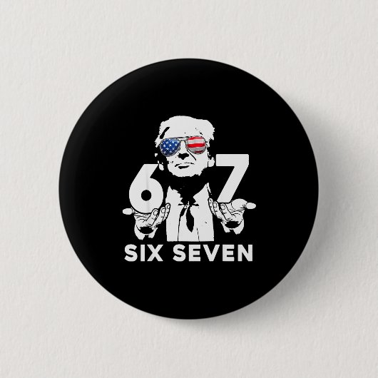 Funny 67 Six Seven Trump Meme Button (Vorderseite)