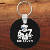 Funny 67 Six Seven Trump Meme Schlüsselanhänger (Vorderseite)