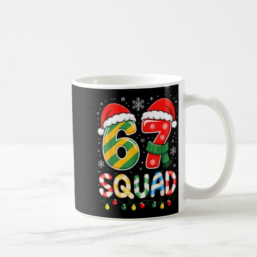 Funny 67 Squad Candy Cane Santa Hat Christmas Men Kaffeetasse (Rechts)