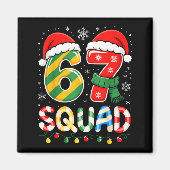 Funny 67 Squad Candy Cane Santa Hat Christmas Men  Magnet (Vorne)