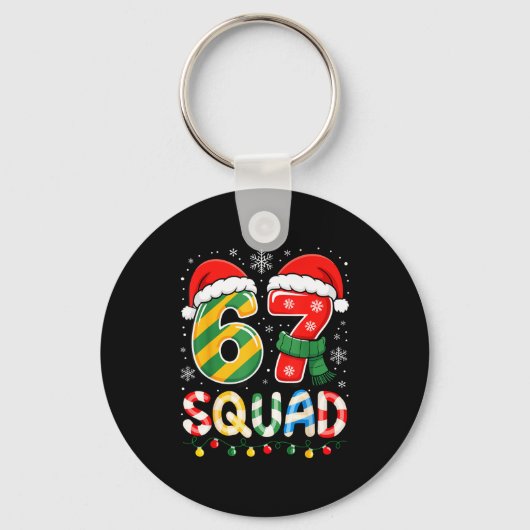 Funny 67 Squad Candy Cane Santa Hat Christmas Men Schlüsselanhänger (Vorderseite)