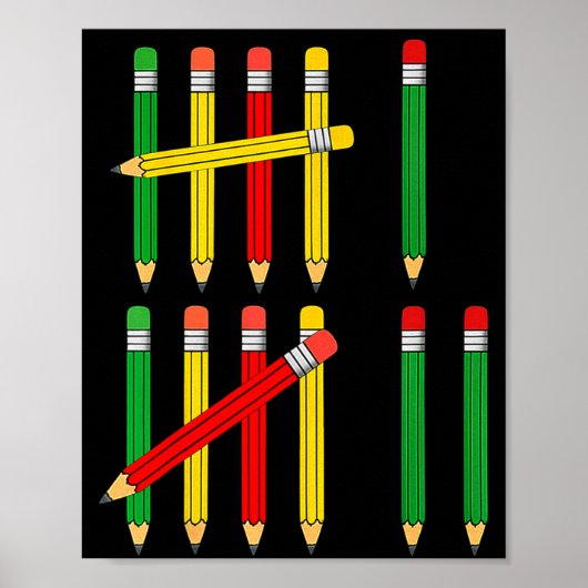 Funny 67 Tally Marks Math For Teachers Students Si Poster (Vorne)