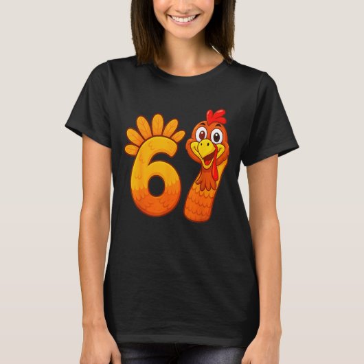 Funny 67 Thanksgiving Meme Turkey Six Seven Costum T-Shirt (Vorderseite)
