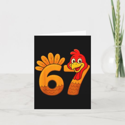 Funny 67 Thanksgiving Turkey Face 67 Number  Karte (Vorderseite)