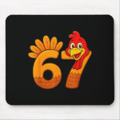 Funny 67 Thanksgiving Turkey Face 67 Number  Mousepad (Vorne)
