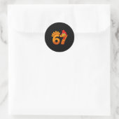 Funny 67 Thanksgiving Turkey Face 67 Number Runder Aufkleber (Tasche)